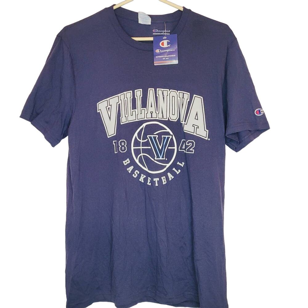 New Champion mens Villanova blue basketball short sleeved tshirt size Medium